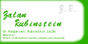 zalan rubinstein business card